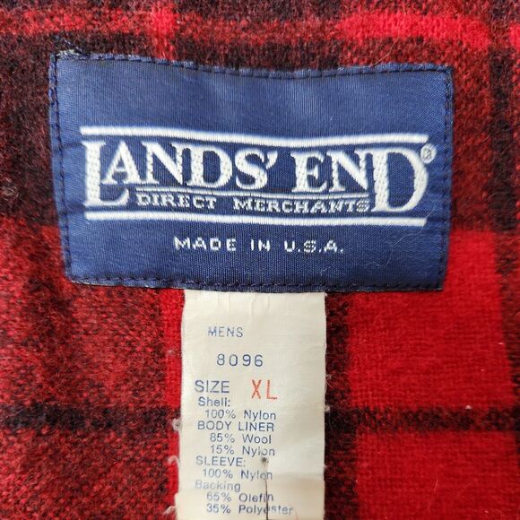 Lands End Barn Coat Mens XL Tan Zip Made in USA Flannel Lined Jacket Outerwear - Picture 12 of 13